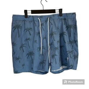 Mad Pelican Dont Worry Be Mad Men Blue Swim Trunk XXL Short Pocket Draw String